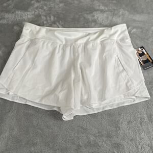 Avia Womens White Athletic‎ Shorts Plus Size 2XL Running Gym Activewear NWT